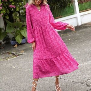 Pink Midi Dress, size Large
